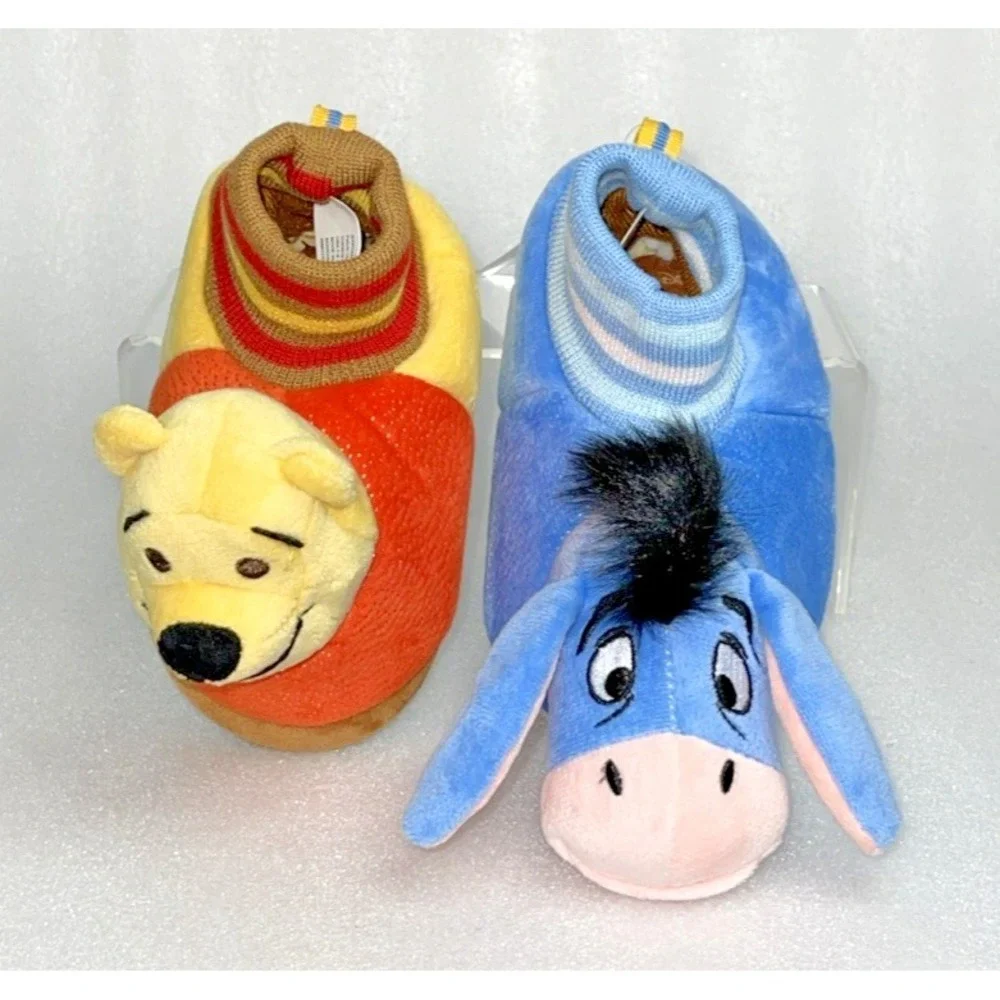Disney Winnie The Pooh &‎ Eeyore Character Slippers Toddler Size 7/8 NEW